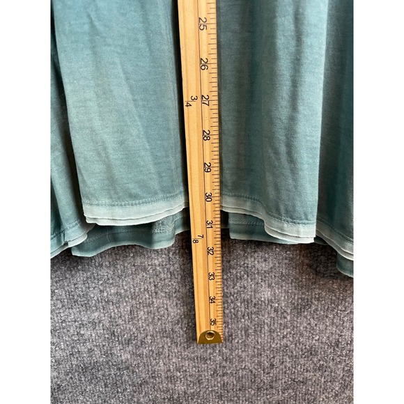 Umgee T-Shirt Dress Women S Green Excellent V-Neck Pocket Boho R7605 - Picture 10 of 11